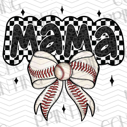 BSBG 66 – CHECKERED MAMA WITH BASEBALL BOW