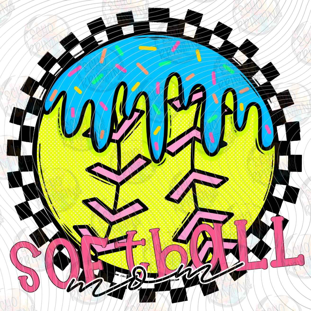 BSBG 720 - DRIP SOFTBALL SMILEY