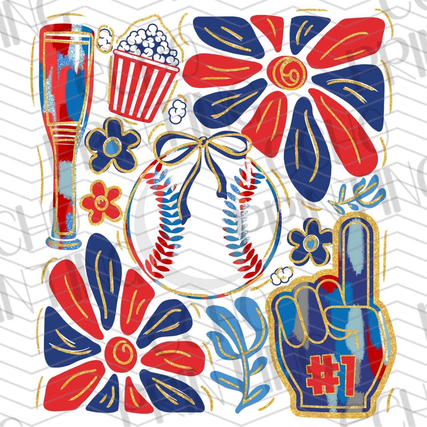 BSBG 90 – FLORAL BASEBALL FUN COLLAGE