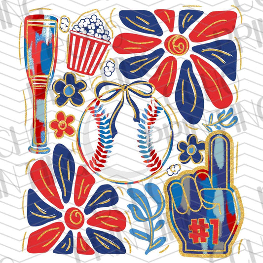 BSBG 90 – FLORAL BASEBALL FUN COLLAGE