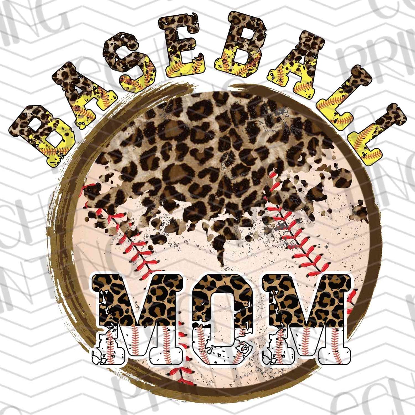 BSBG 9 - LEOPARD BASEBALL MOM WITH STITCHED BALLS