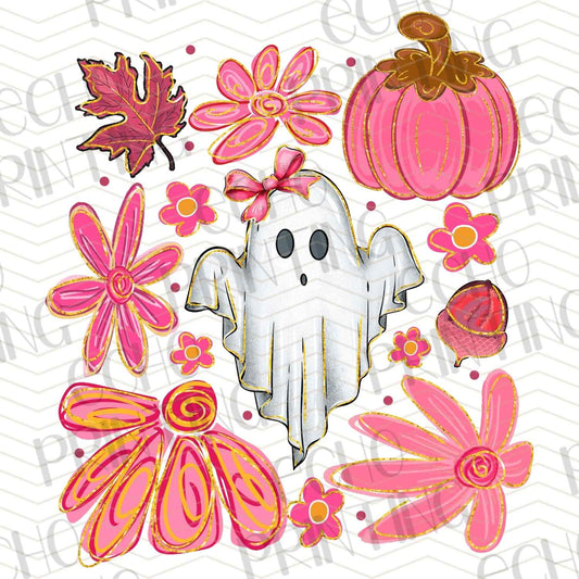 BSCRA 12 – CUTE HALLOWEEN GHOST WITH FLORALS