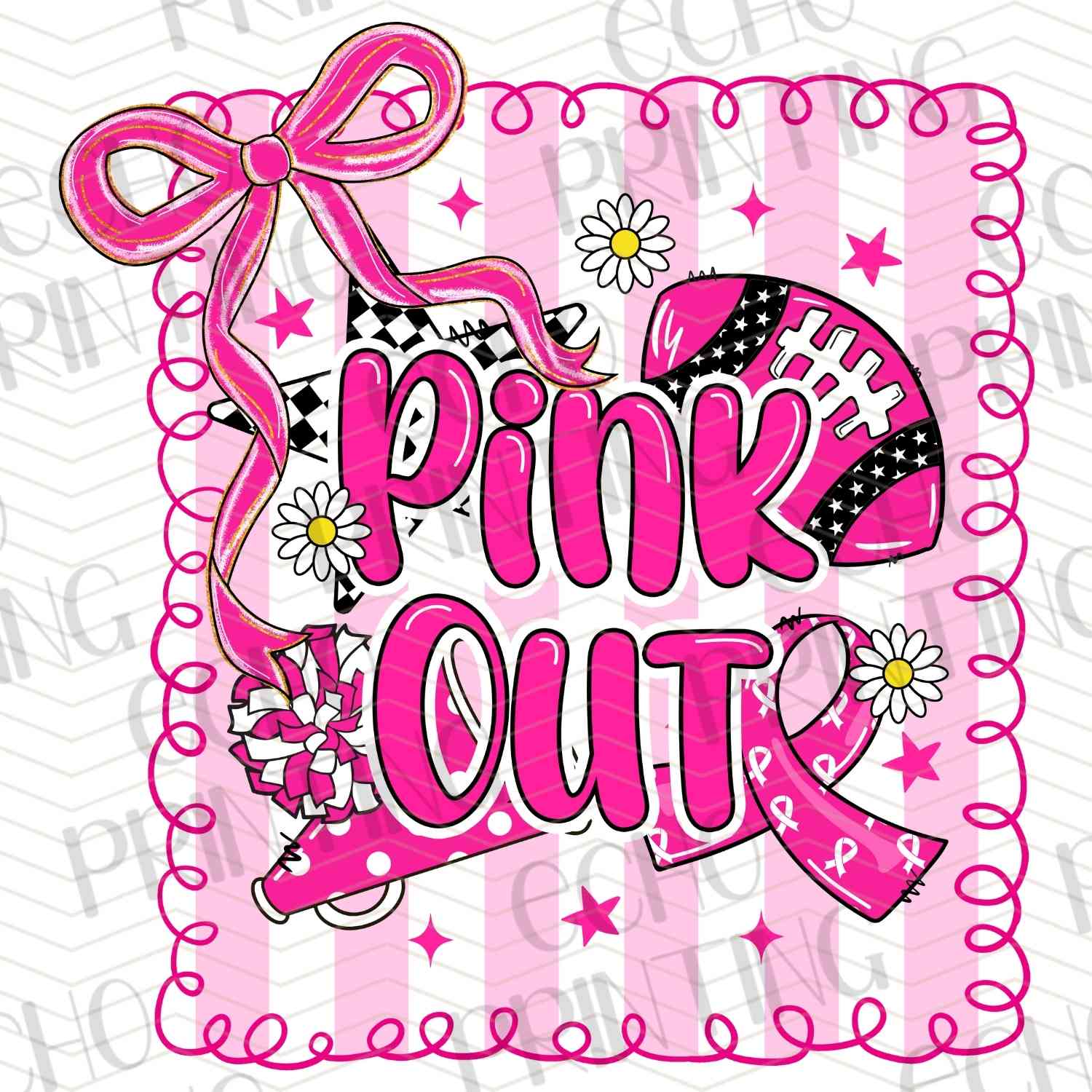BSCRA 19 – PINK RIBBON AWARENESS SIGN WITH BOW – ECHO PRINTING
