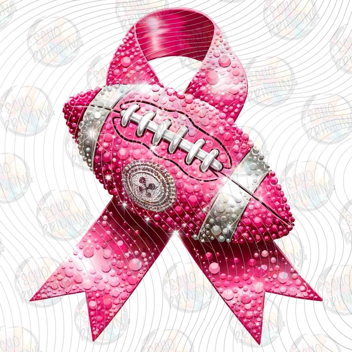 BSCRA 327 - PINK FOOTBALL RIBBON BOW