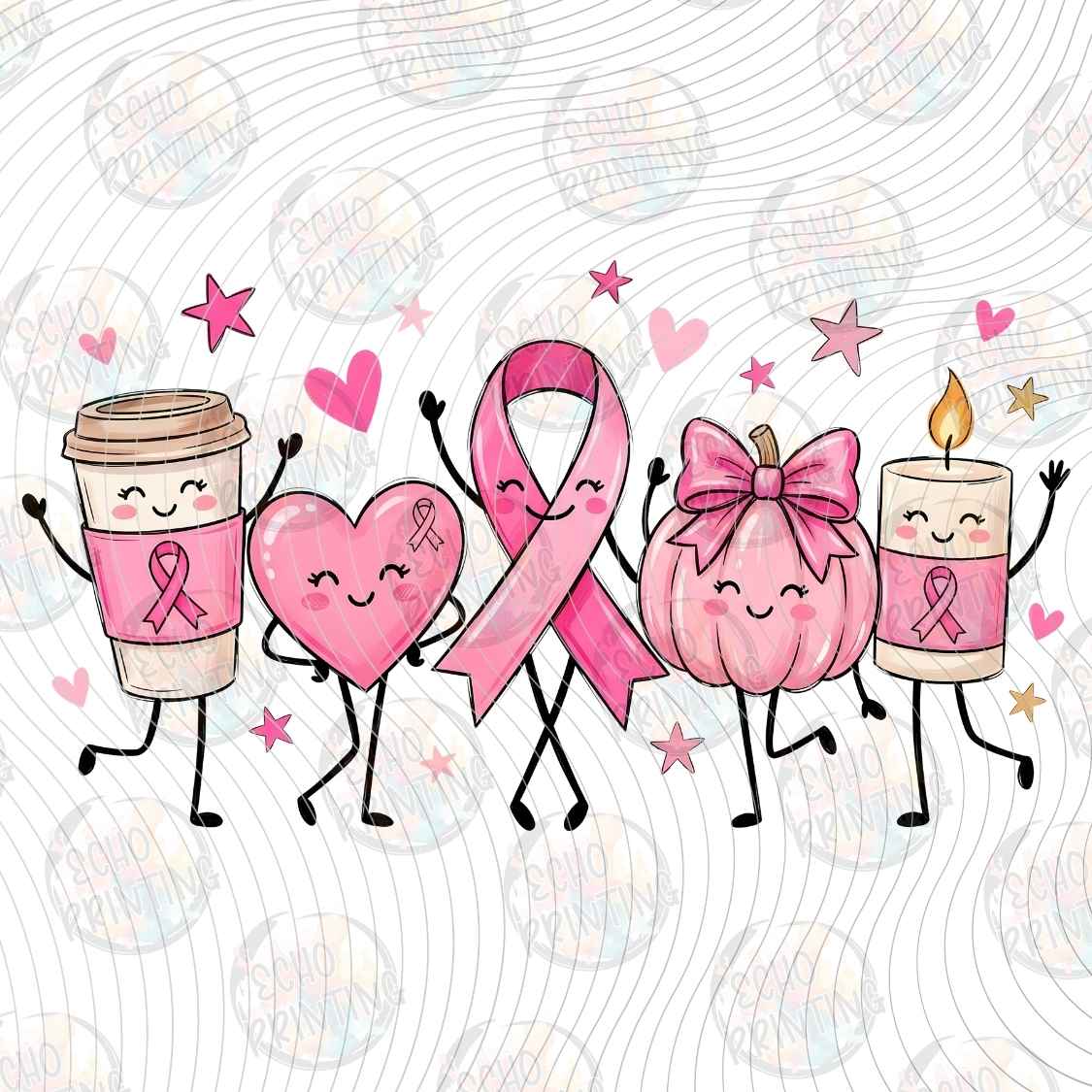 BSCRA 329 - COFFEE PINK RIBBON FRIENDS