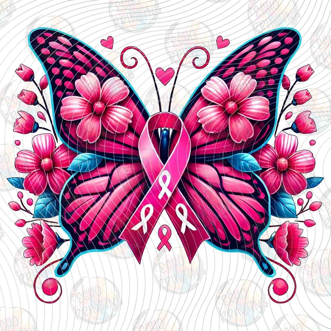BSCRA 337 - PINK BUTTERFLY AWARENESS RIBBON