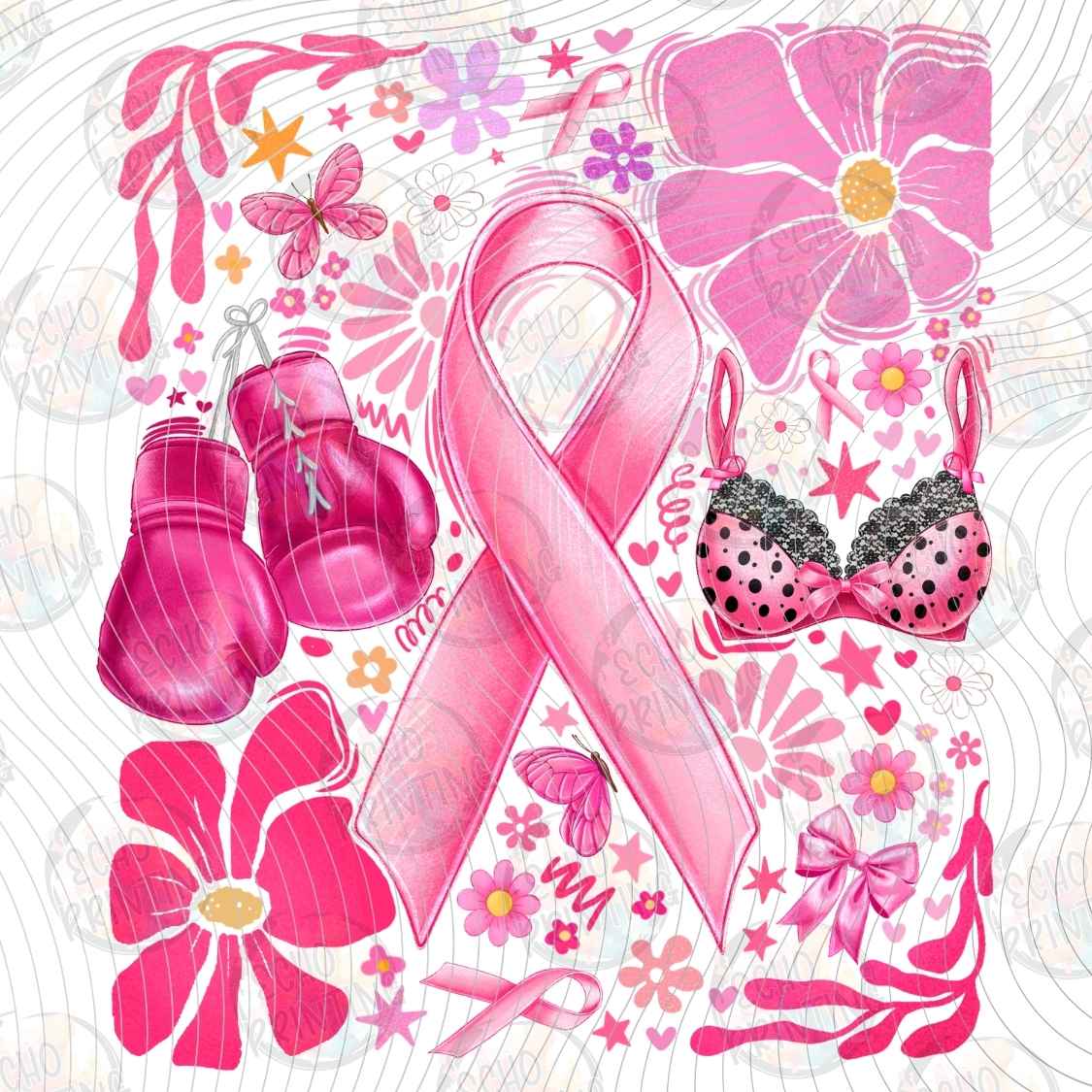 BSCRA 338 - PINK RIBBON FLORAL COLLAGE
