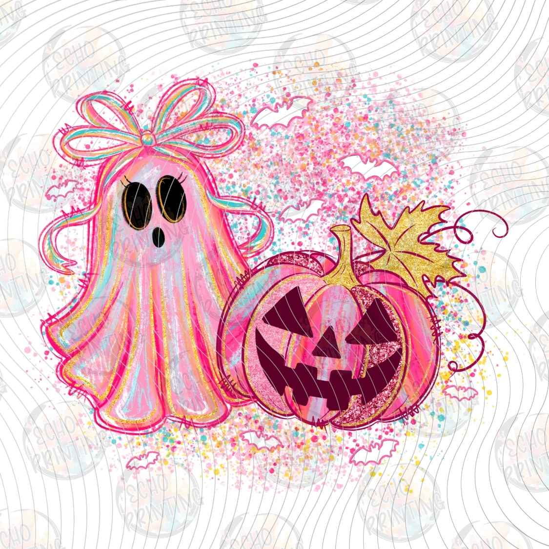 BSCRA 342 - HALLOWEEN GHOST PINK RIBBON