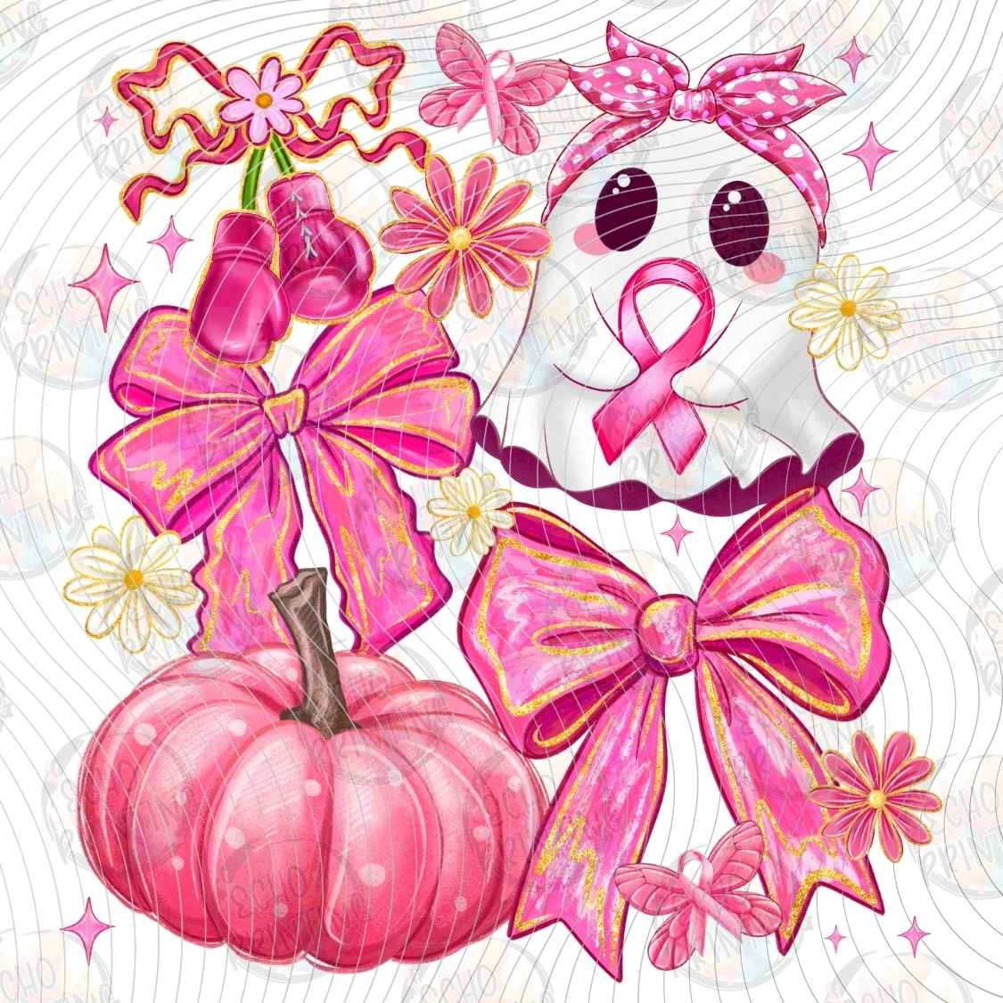 BSCRA 400 - PINK PUMPKIN AWARENESS BOW