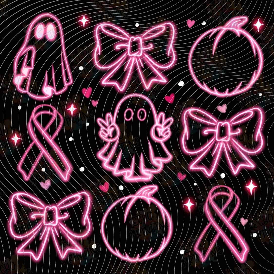 BSCRA 433 - PINK RIBBON HALLOWEEN ICONS