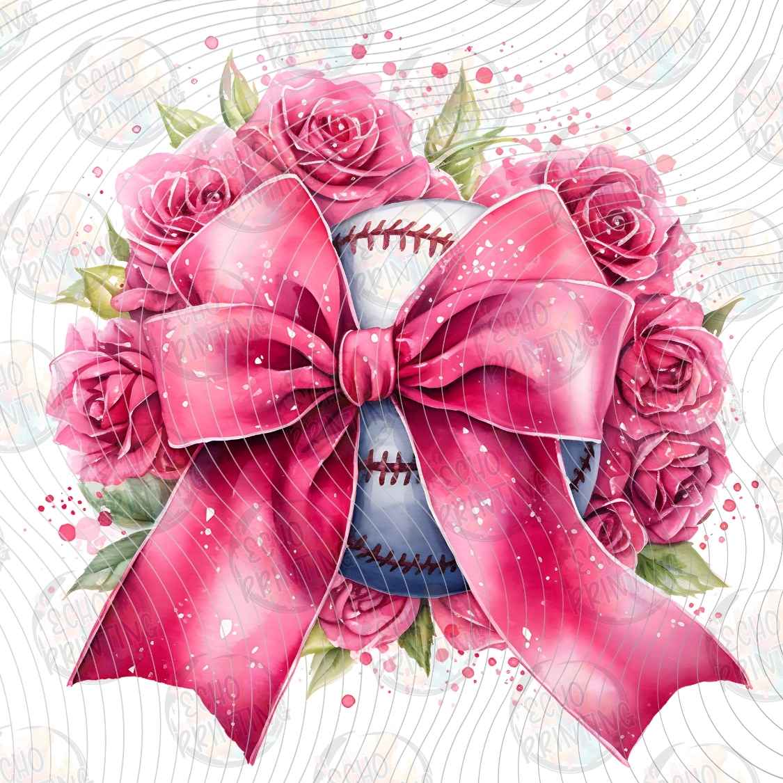 BSCRA 494 - PINK FLORAL RIBBON BOW