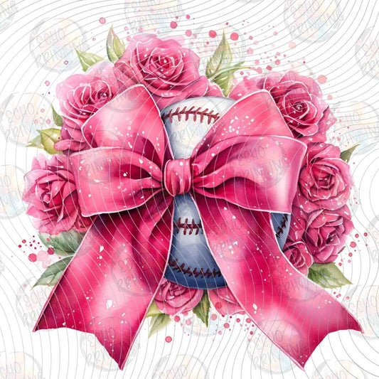BSCRA 494 - PINK FLORAL RIBBON BOW