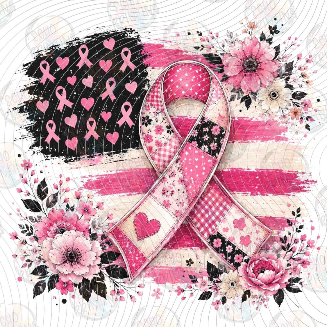 BSCRA 508 - PINK RIBBON FLAG COLLAGE