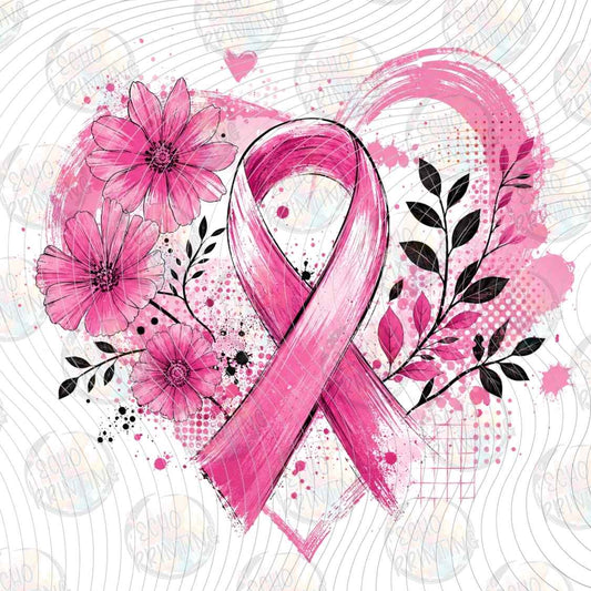 BSCRA 537 - PINK RIBBON FLORAL ART