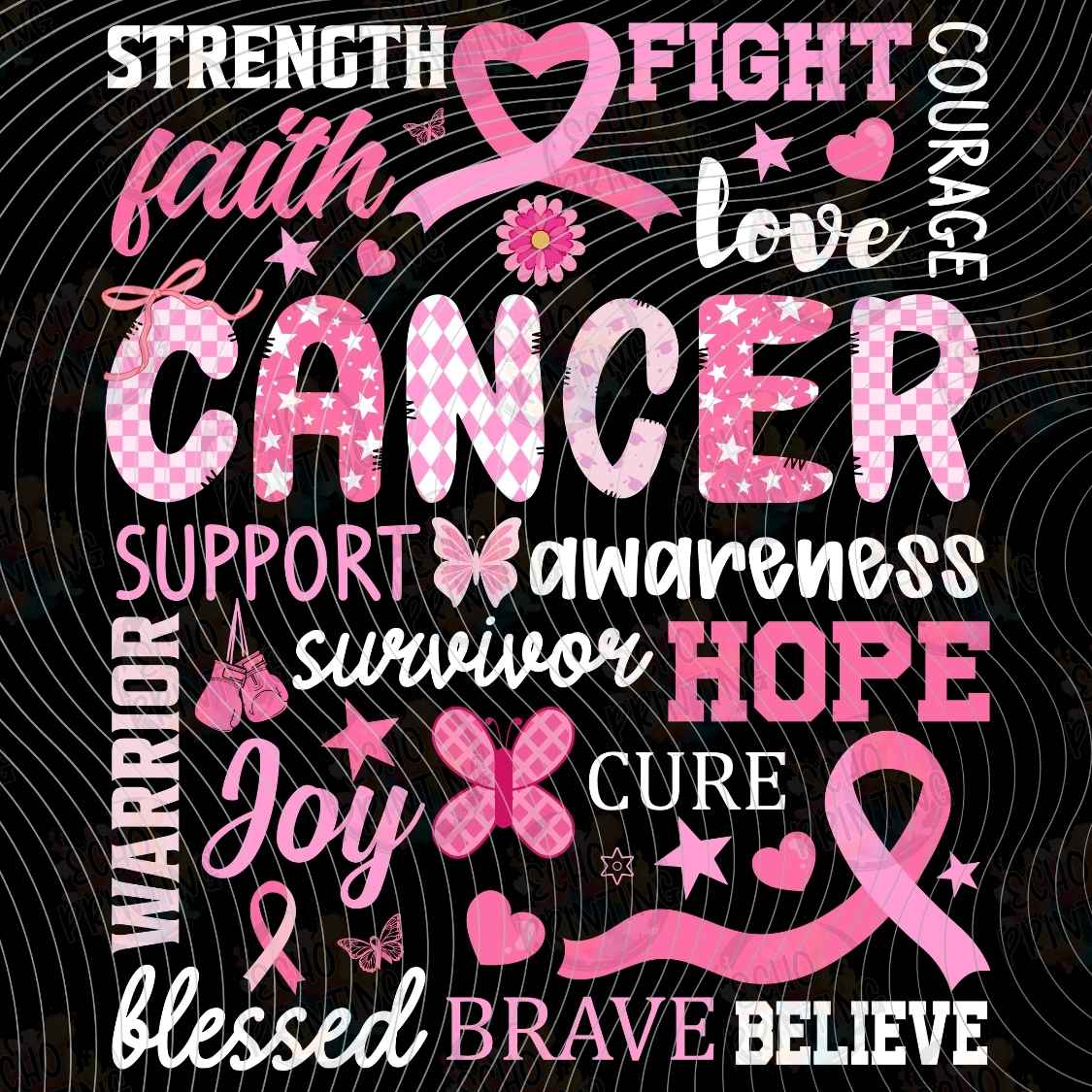 BSCRA 604 - CANCER AWARENESS WORD ART