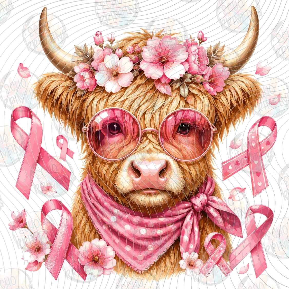 BSCRA 656 - HIGHLAND COW PINK RIBBON