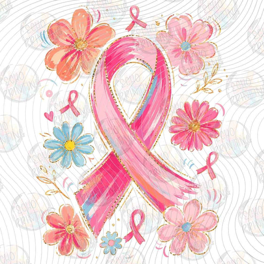 BSCRA 668 - PINK RIBBON FLORAL ART