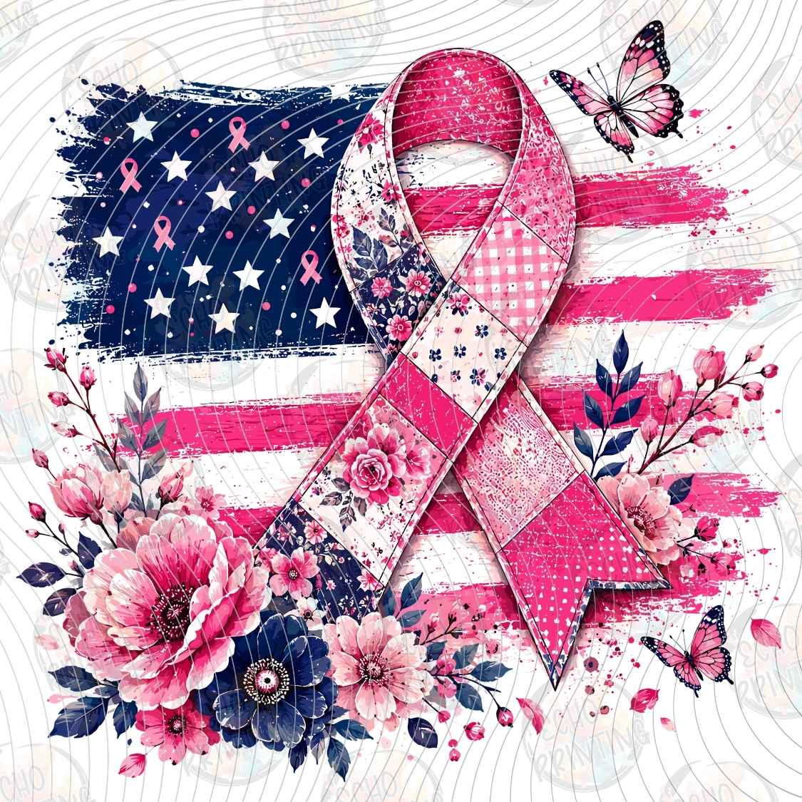 BSCRA 680 - AMERICAN FLAG PINK RIBBON