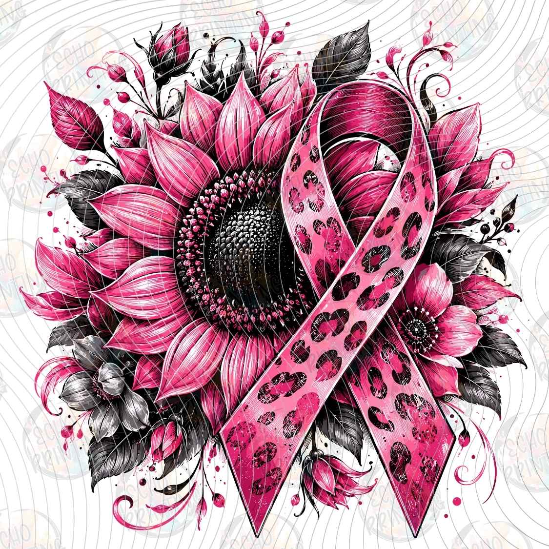 BSCRA 681 - SUNFLOWER PINK RIBBON
