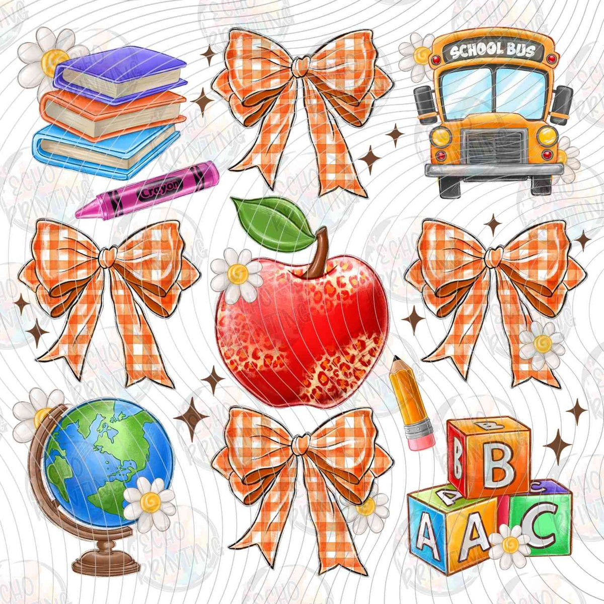 BSDR 4 - SCHOOL ICONS BOW APPLE BOOK