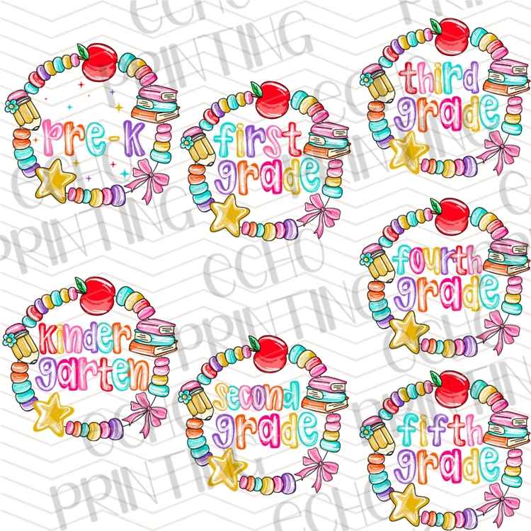 BTSG 244 - COLORFUL GRADE LEVEL APPLE WREATHS
