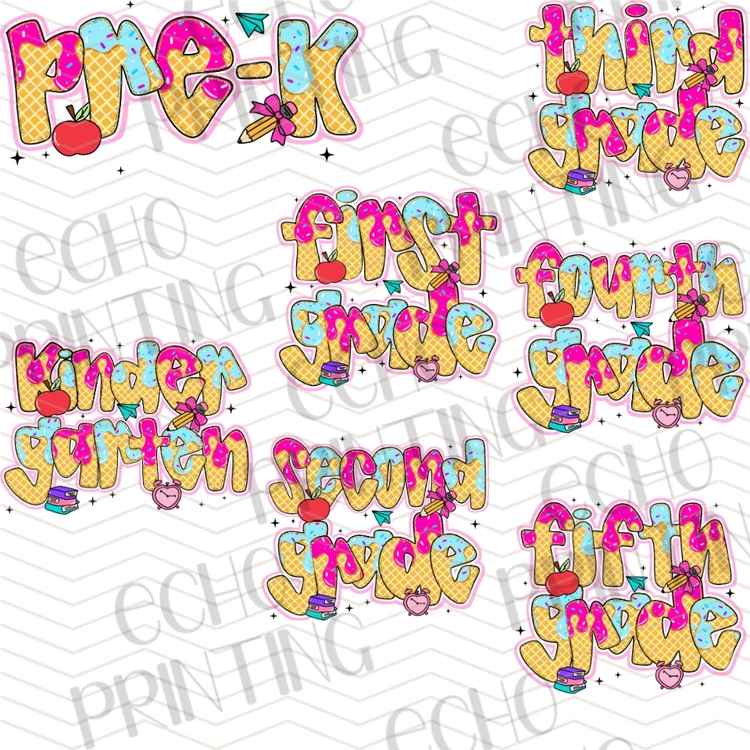 BTSG 249 - RETRO GRADE LEVEL SCHOOL PATCHES