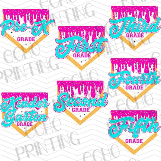 BTSG 257 - RETRO GRADE LEVEL SCHOOL LABELS