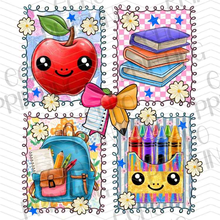 BTSG 264 - CUTE SCHOOL SUPPLIES COLLAGE
