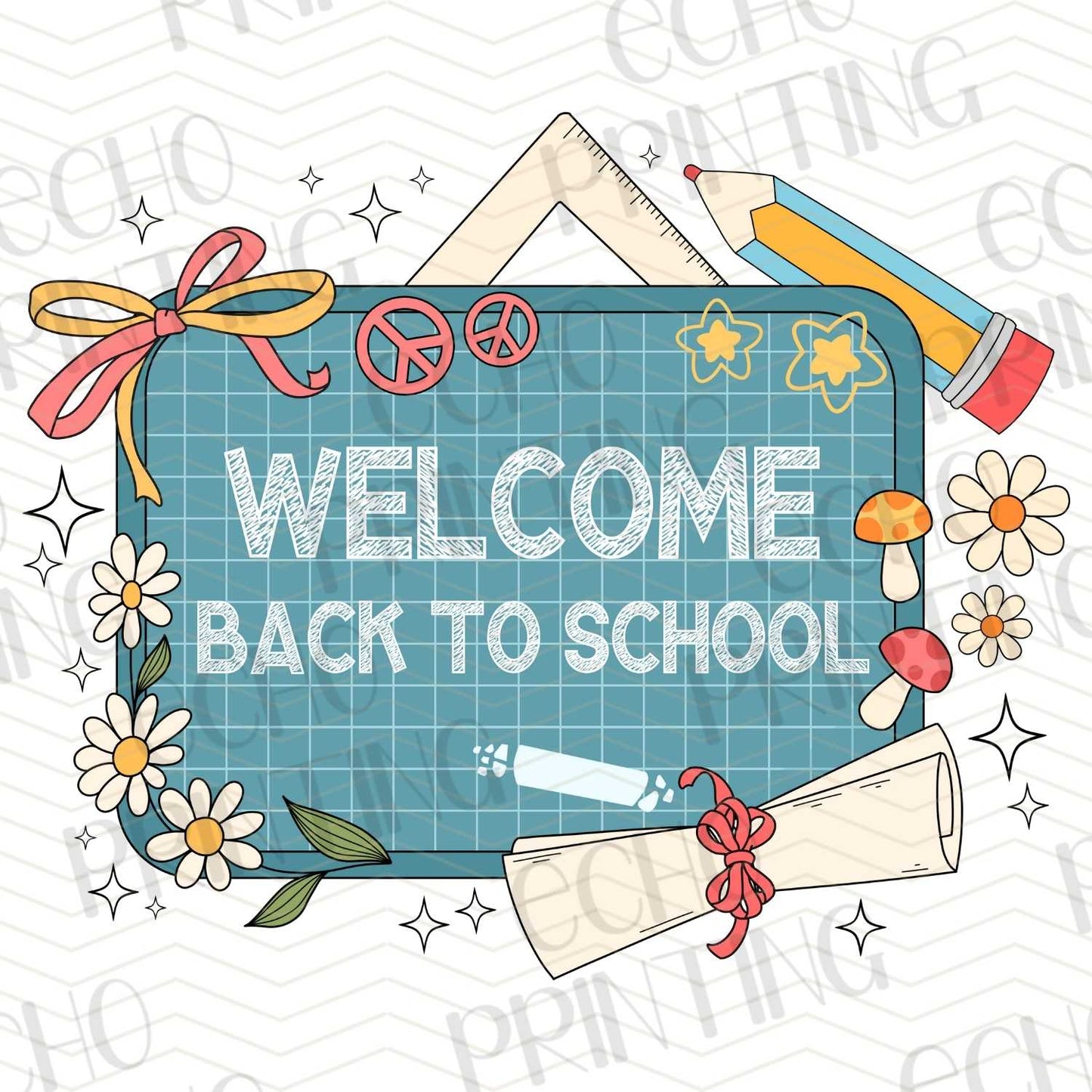 BTSG 31 - WELCOME BACK TO SCHOOL WITH CHALKBOARD SIGN