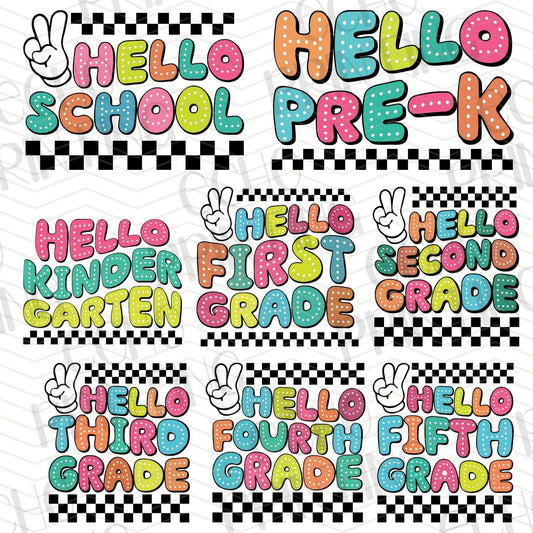 BTSG 38 – HELLO GRADE LEVELS COLORFUL CLASSROOM BACK TO SCHOOL