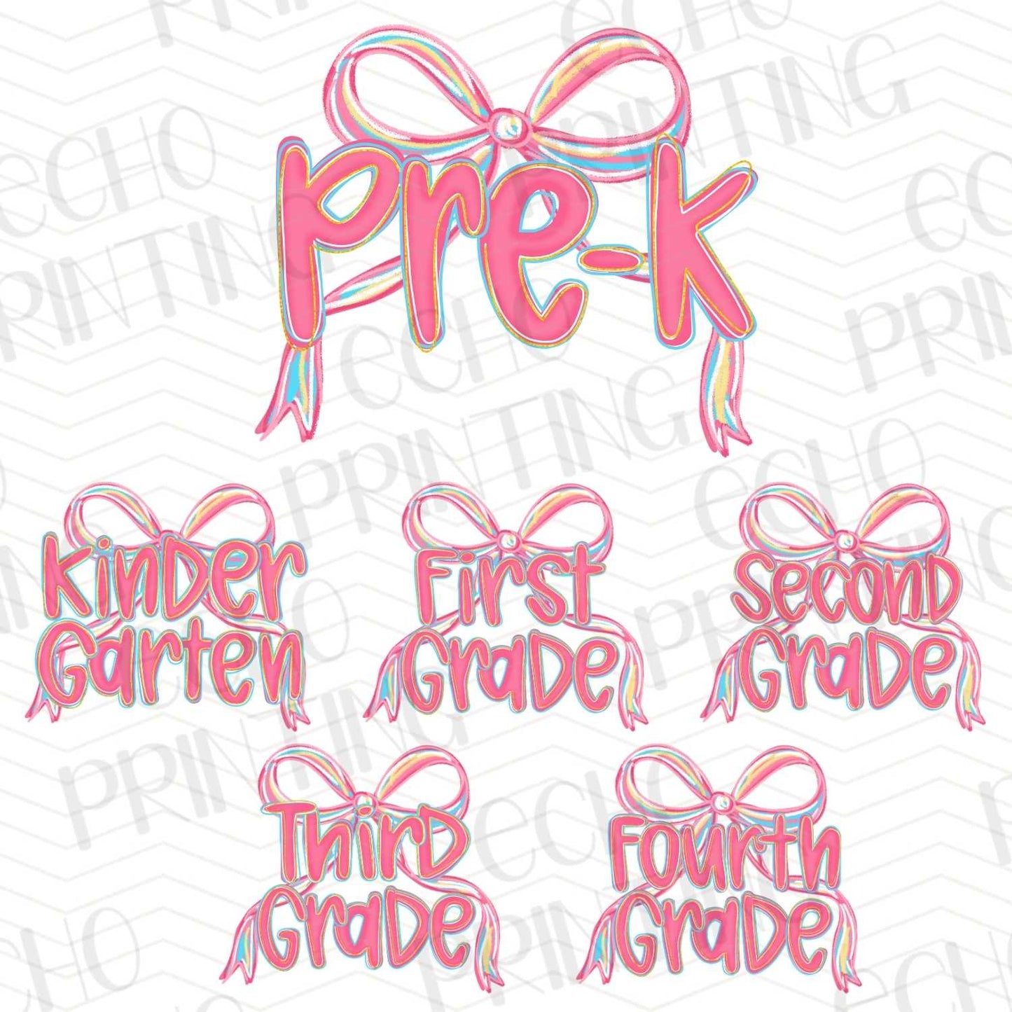 BTSG 53 – SIMPLE PINK PRE-K TO FOURTH GRADE BOW SET