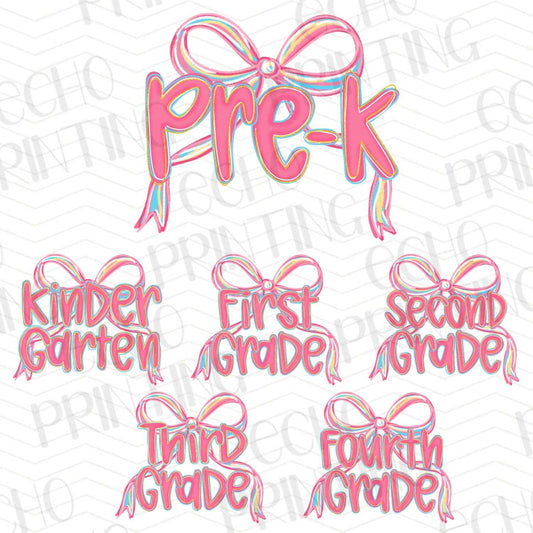 BTSG 53 – SIMPLE PINK PRE-K TO FOURTH GRADE BOW SET