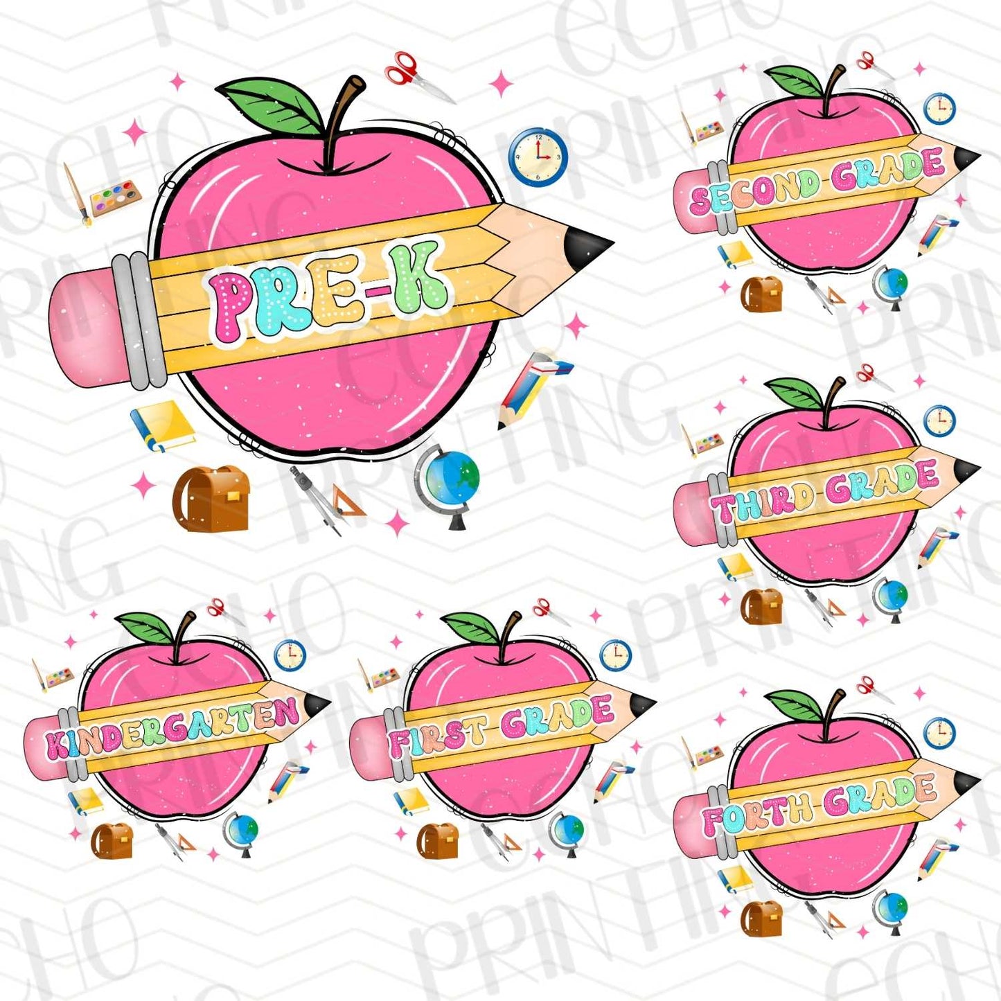 BTSG 64 – APPLE PRE-K TO FOURTH GRADE CUTE LABEL