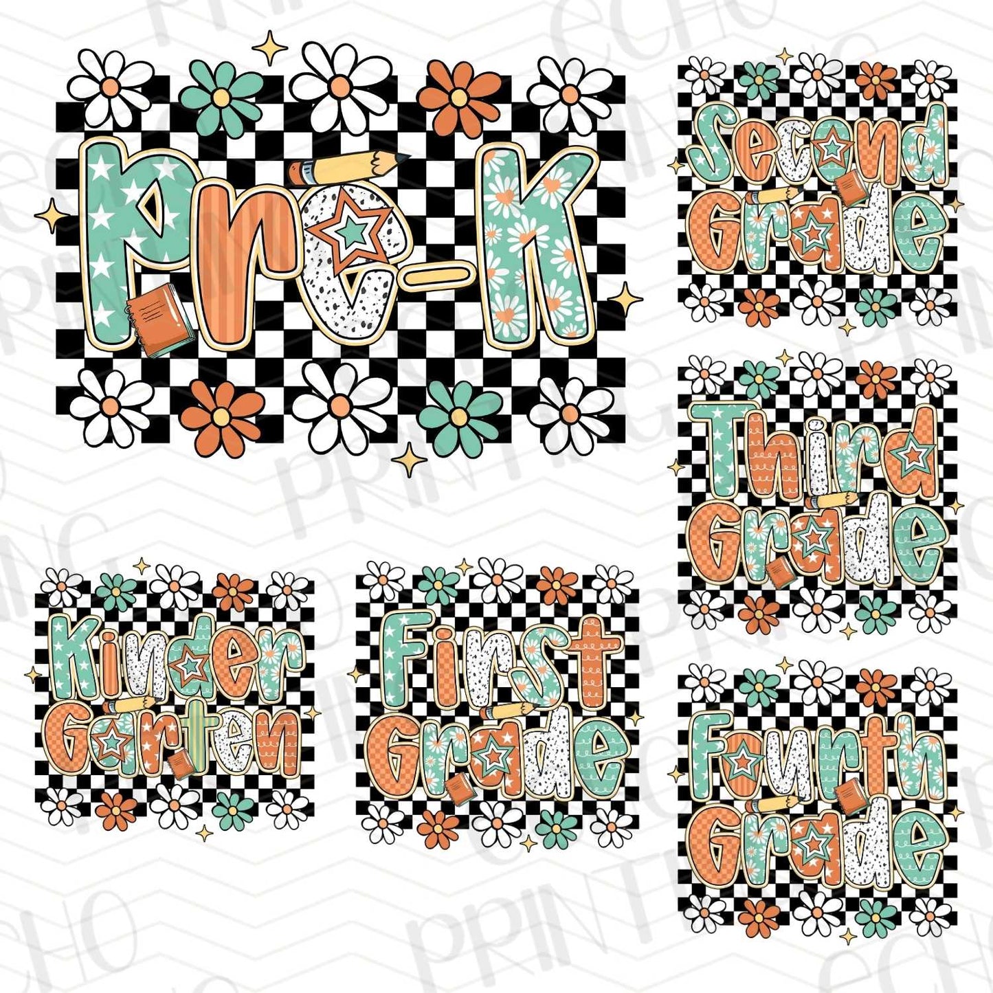 BTS 73 – PRE-K TO THIRD GRADE CHECKERED FLOWERS