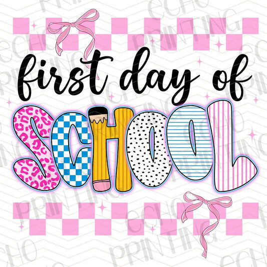 BTSG 83 – FIRST DAY OF SCHOOL PINK BOW TEXT