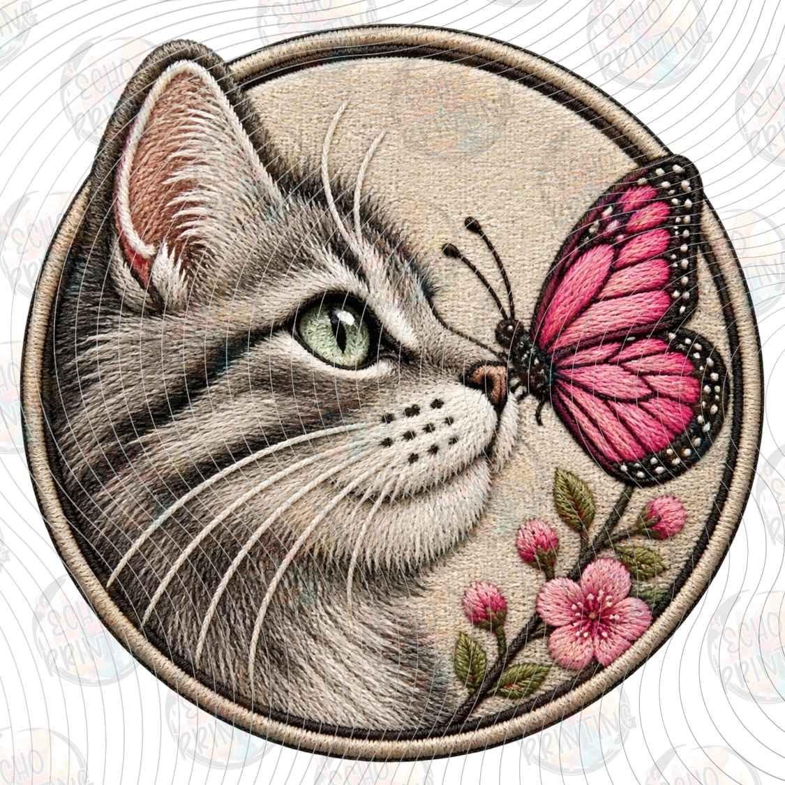 CATG 123 - CAT WITH BUTTERFLY