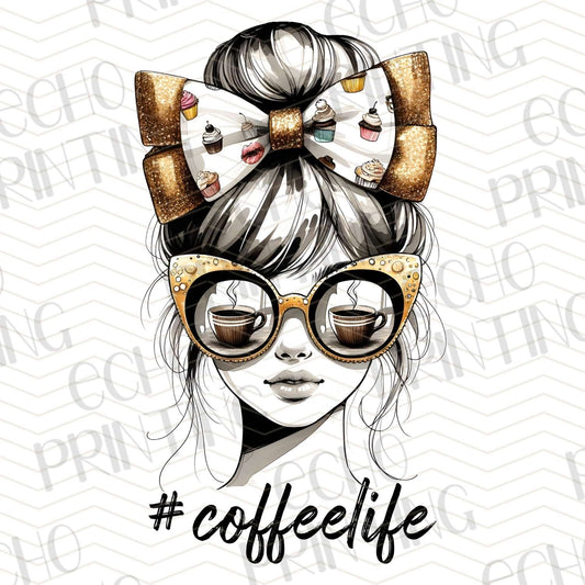 CFE 58 - COFFEE LIFE GIRL WITH BOW