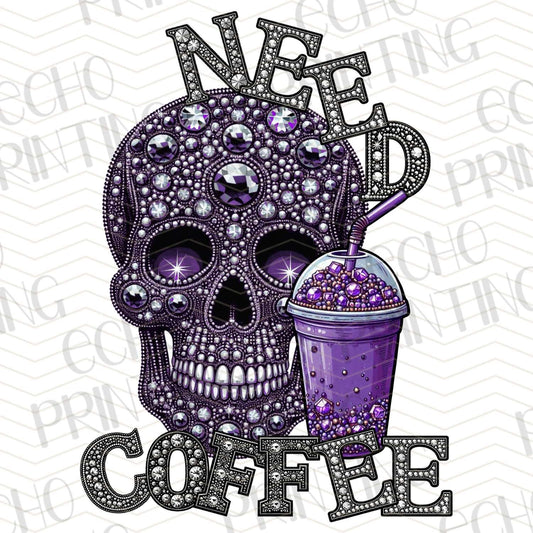 CFEG 62 - NEED COFFEE PURPLE SKULL