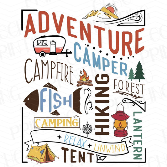 CMP 3 - CAMPING WORD COLLAGE