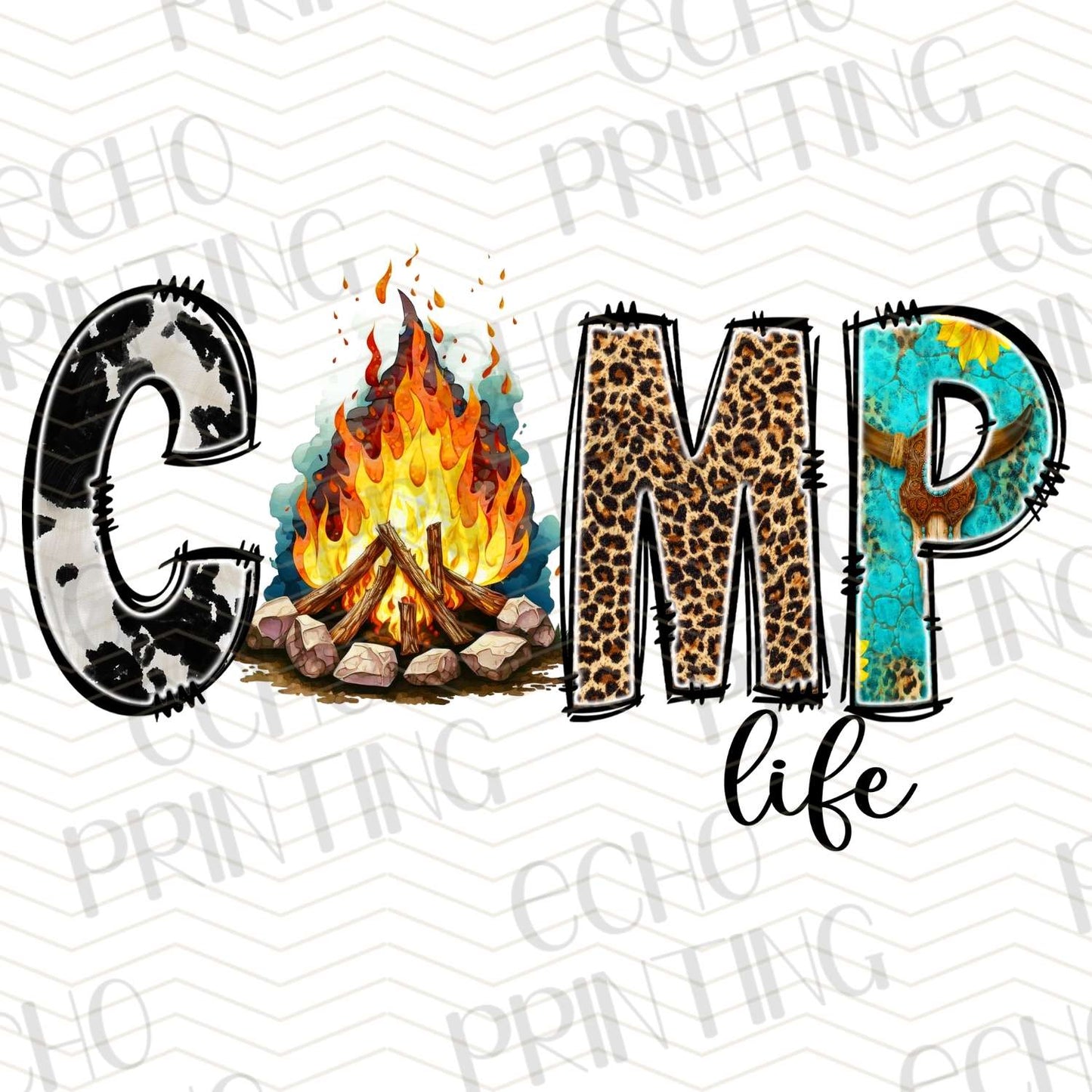 CMPG 58 - CAMP LIFE FIRE LETTERING