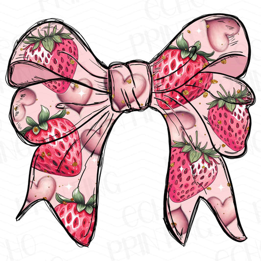 COGR 1 - STRAWBERRY PRINT PINK BOW