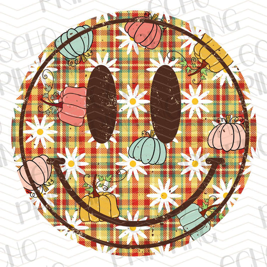 COGR 22 - PLAID FALL FLORAL SMILEY FACE