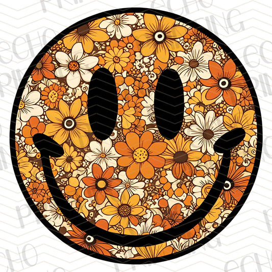 COGR 37 - ORANGE FLORAL SMILEY FACE