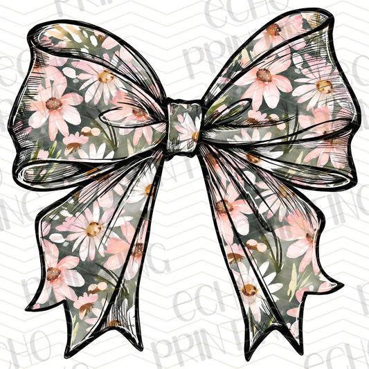 COGR 38 - PINK FLORAL BOW WITH BUTTERFLIES