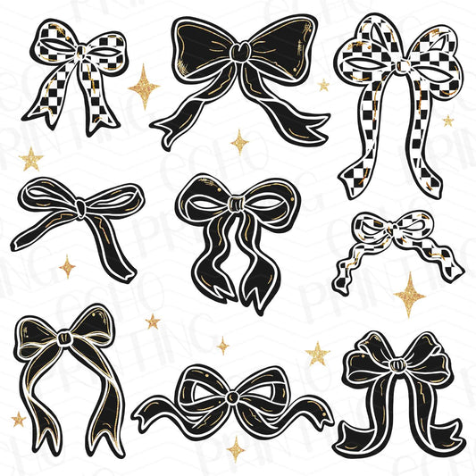 COGR 5 - BLACK AND WHITE BOWS SET