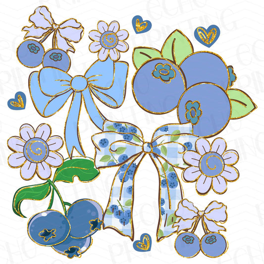 COGR 9 - BLUE FLORAL BOWS AND FLOWERS
