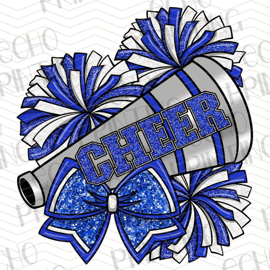 DCN 14 – BLUE GLITTER POM AND MEGAPHONE