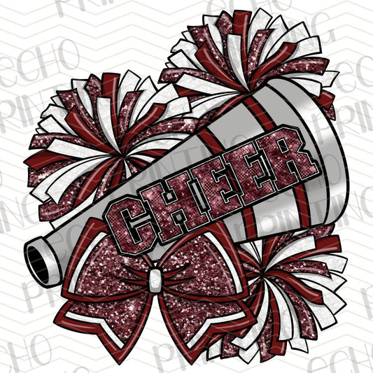 DCNG 15 - RED GLITTER POM AND MEGAPHONE