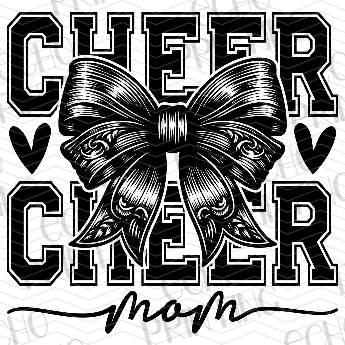 DCN 22 – BLACK BOW MONOCHROME CHEER MOM