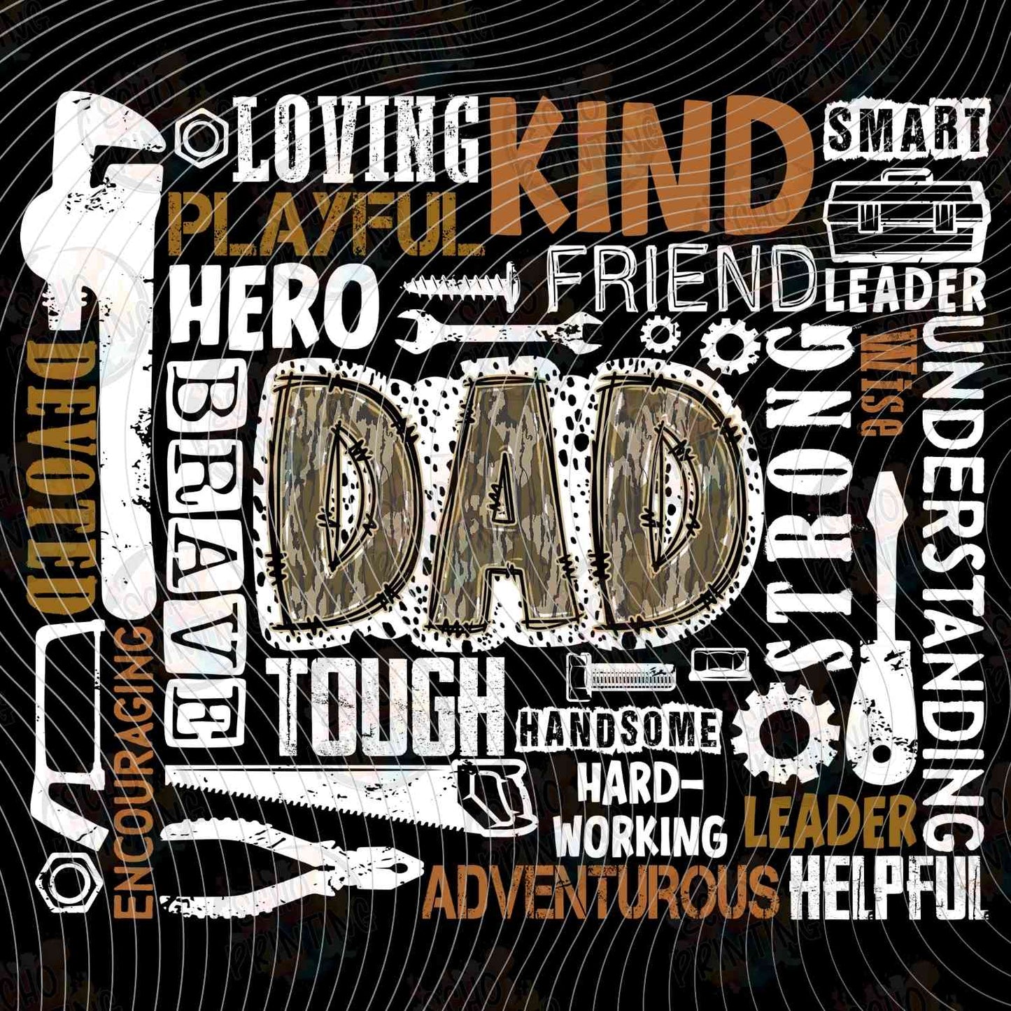 DGU 367 - DAD WORD ART BLACK